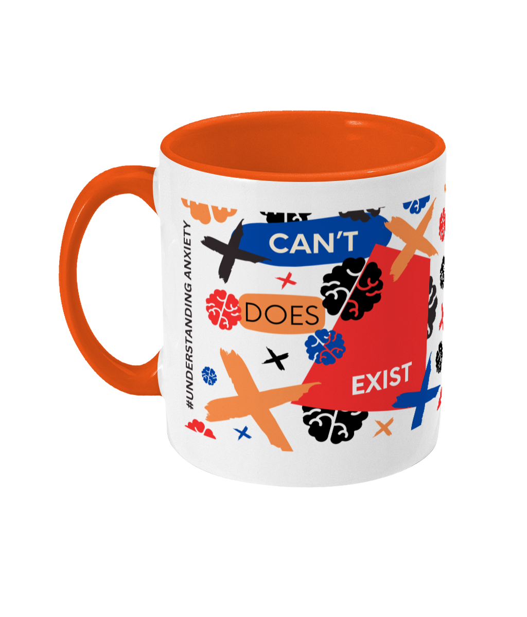 Can’t Does Exist Two Tone Mug - Red/Blue Design with No Background (Various Handle and Inner Colours Available)