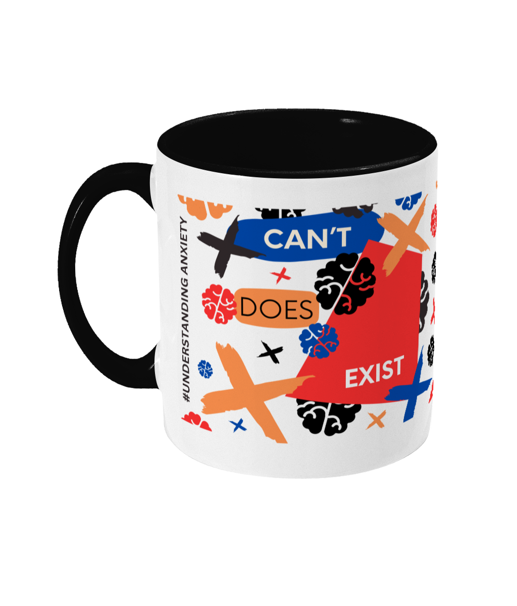 Can’t Does Exist Two Tone Mug - Red/Blue Design with No Background (Various Handle and Inner Colours Available)