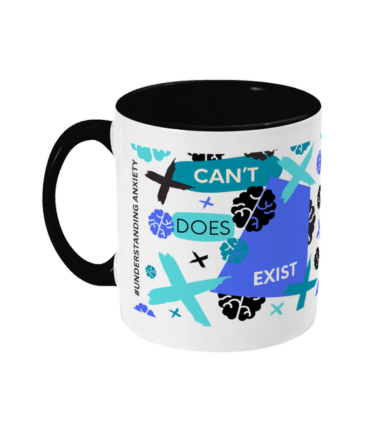 Can’t Does Exist Two Tone Mug - Blue/Teal Design and No Background (Various Handle and Inner Colours Available)