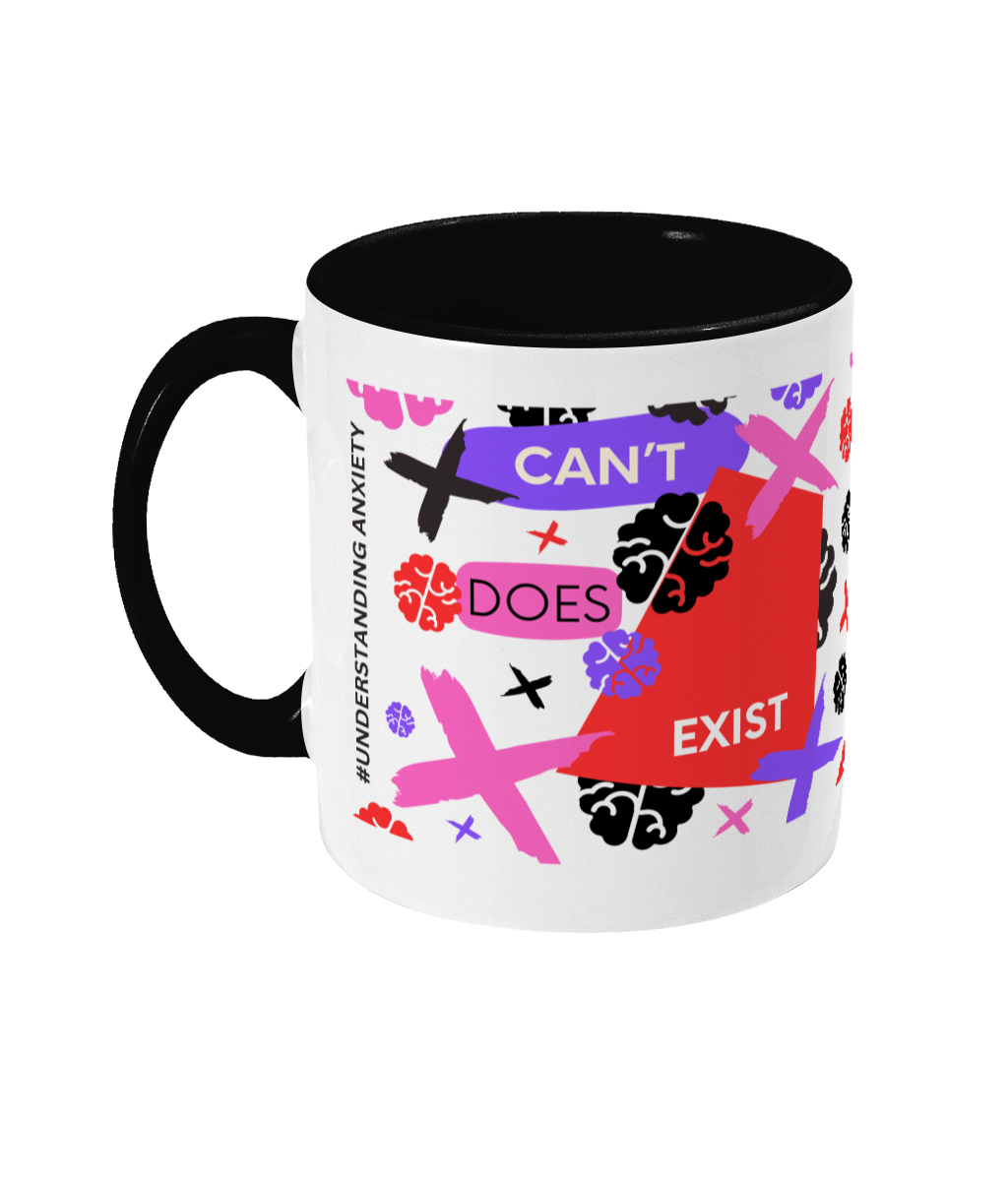 Can’t Does Exist Two Tone Mug - Red/Purple Design with No Background (Various Handle and Inner Colours Available)