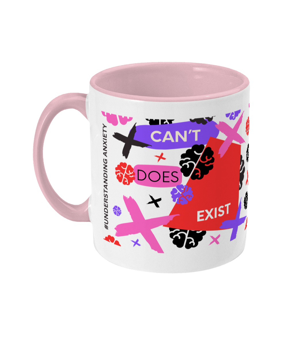 Can’t Does Exist Two Tone Mug - Red/Purple Design with No Background (Various Handle and Inner Colours Available)