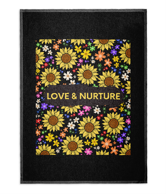 Love and Nurture Black Tea Towel